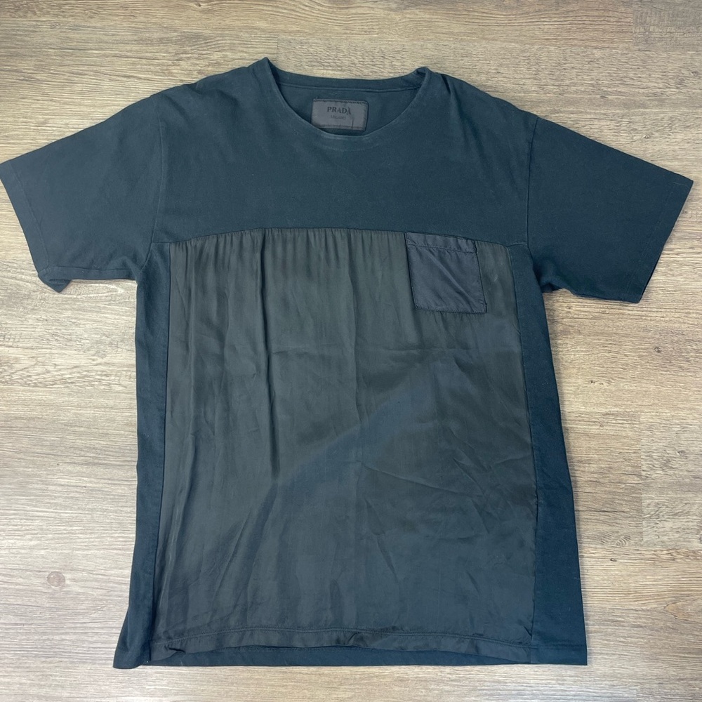 Prada Women’s Black Short Sleeve Shirt, Cotton Viscose, size Small